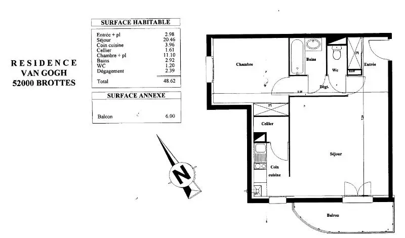 Photo 8 pour Appartement 2 pièces 48.62m² Photo 8 Appartement 2 pièces 48.62m²