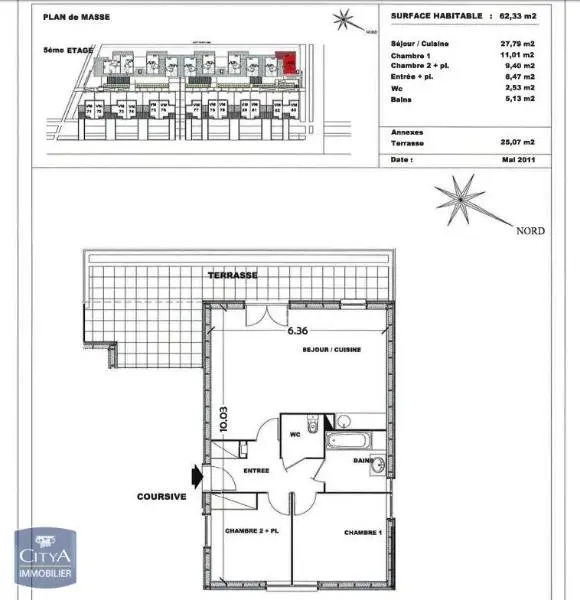 Photo 8 Appartement 3 pièces 62.33m²
