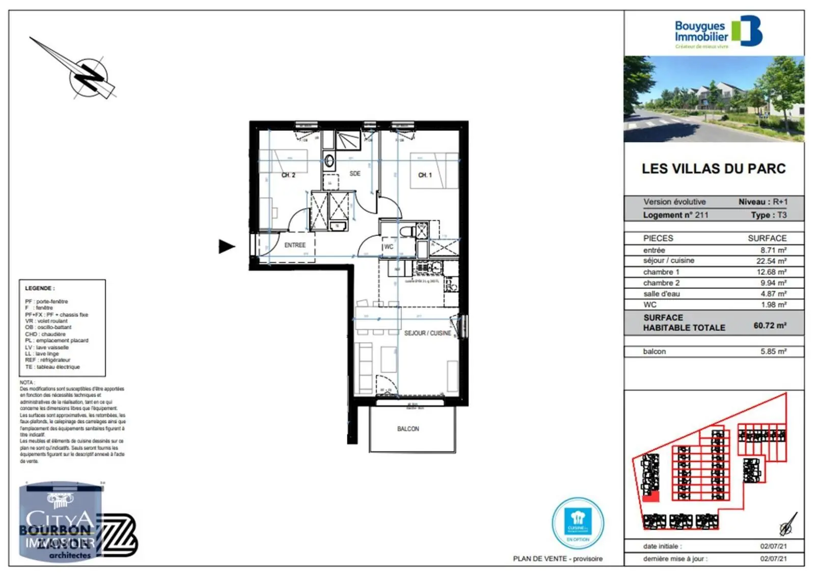 Photo 1 Appartement 3 pièces 60.72m²