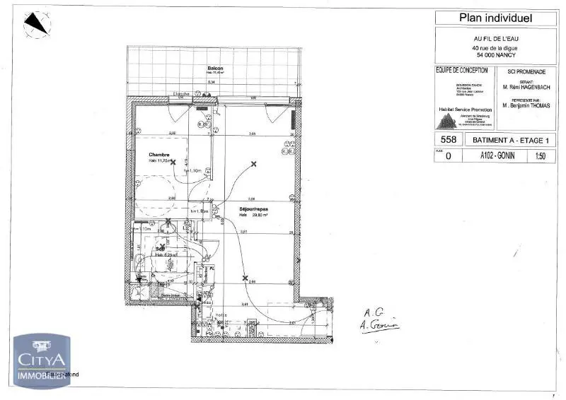 A louer T2 avec balcon et parking secteur NANCY/RIVES DE MEURTHE