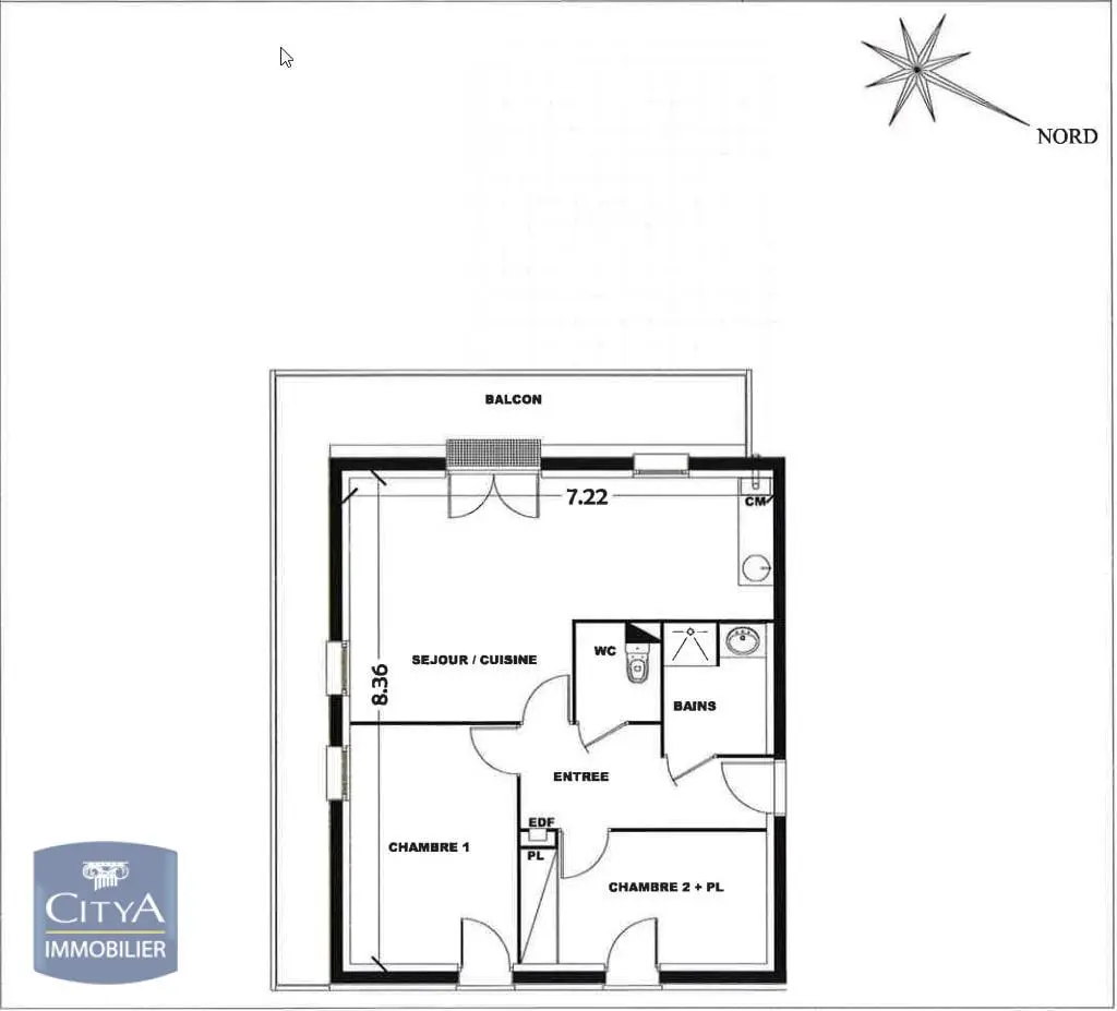 Photo 2 pour Appartement 3 pièces 58.02m² Photo 2 Appartement 3 pièces 58.02m²