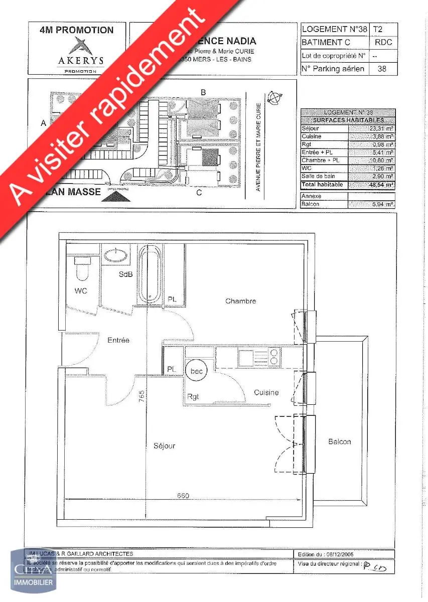 Photo 1 Appartement 2 pièces 48.54m²