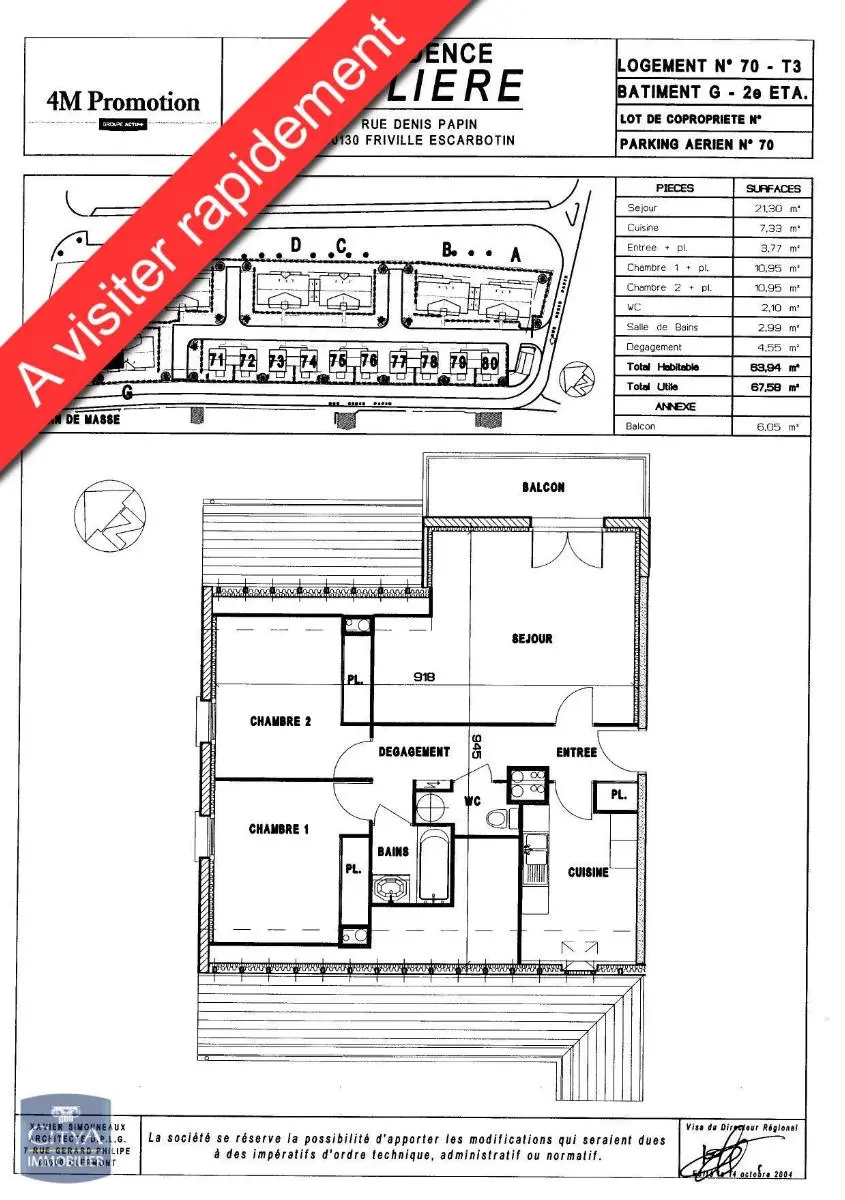 Photo 1 pour Appartement 3 pièces 63.94m² Photo 1 Appartement 3 pièces 63.94m²