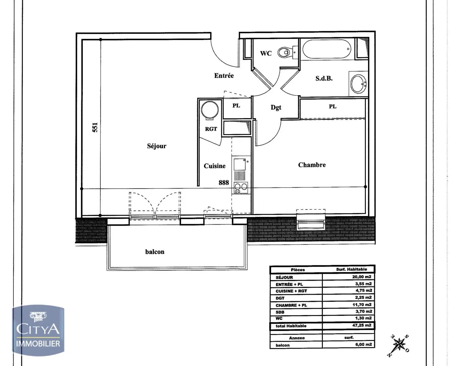 Photo 2 Appartement 2 pièces 47.25m²