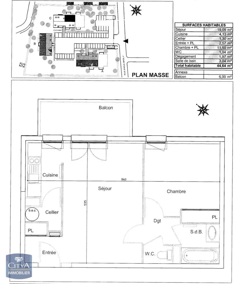 Photo 2 Appartement 2 pièces 44.64m²