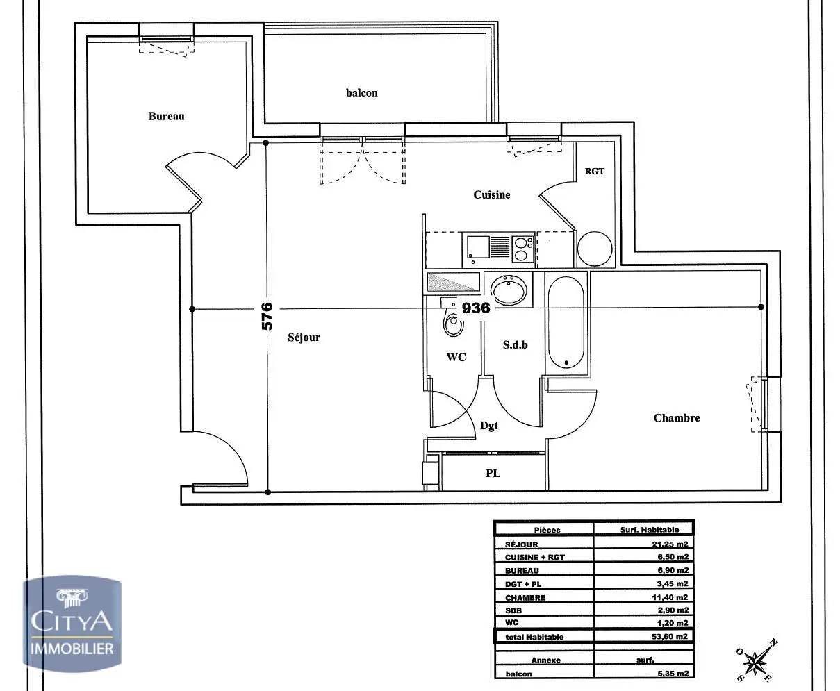 Photo 10 Appartement 2 pièces 53.6m²