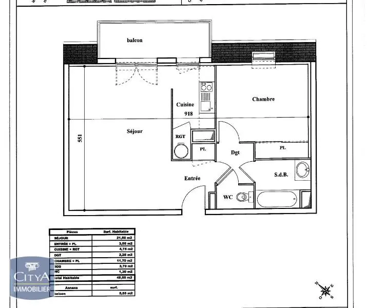 Photo 6 Appartement 2 pièces 48.85m²