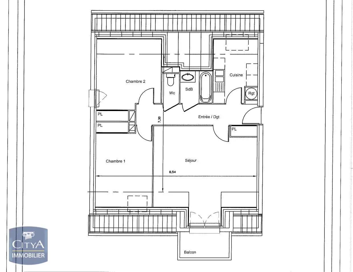 Photo 2 pour Appartement 3 pièces 60.84m² Photo 2 Appartement 3 pièces 60.84m²