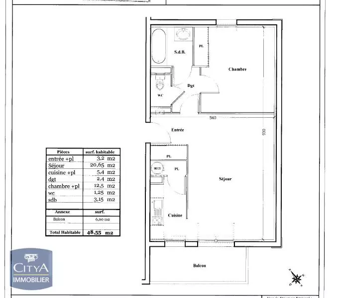 Illustration pour Appartement 2 pièces 48.55m² Photo Appartement 2 pièces 48.55m²