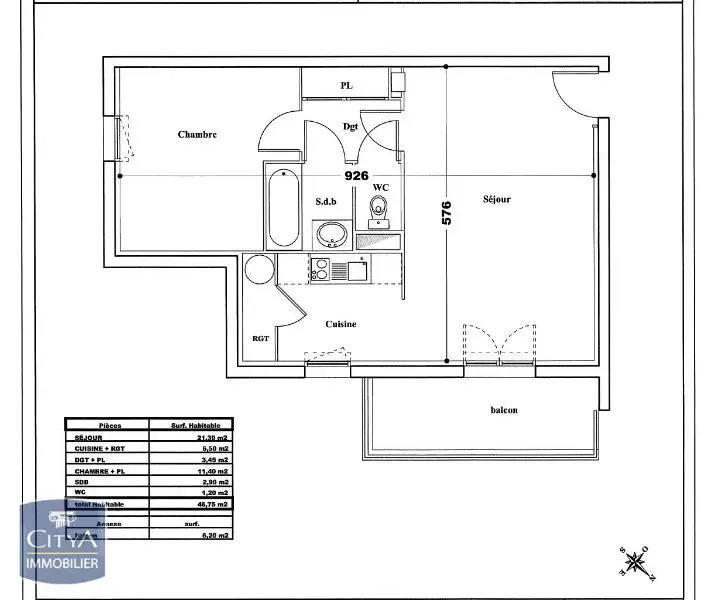 Photo 7 Appartement 2 pièces 46.75m²