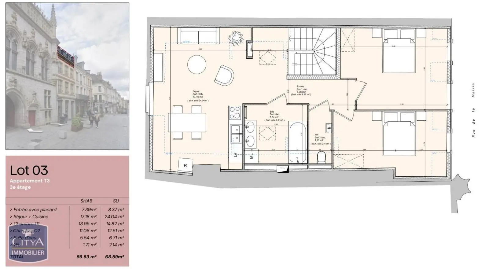 Photo 10 Appartement 3 pièces 56.83m²