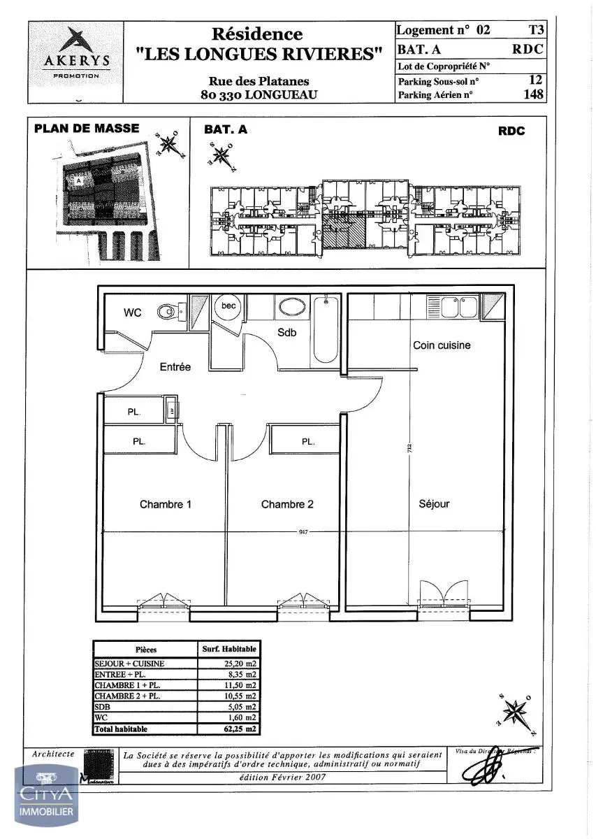 Photo 1 Appartement 3 pièces 62.25m²