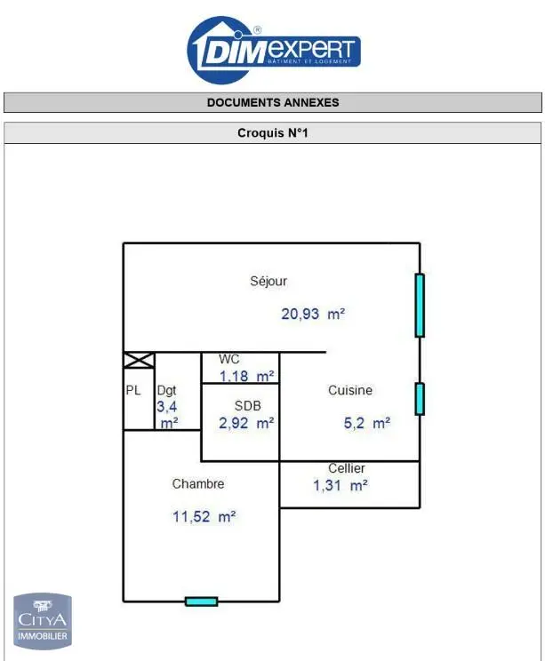 Photo 3 Appartement 2 pièces 46.46m²