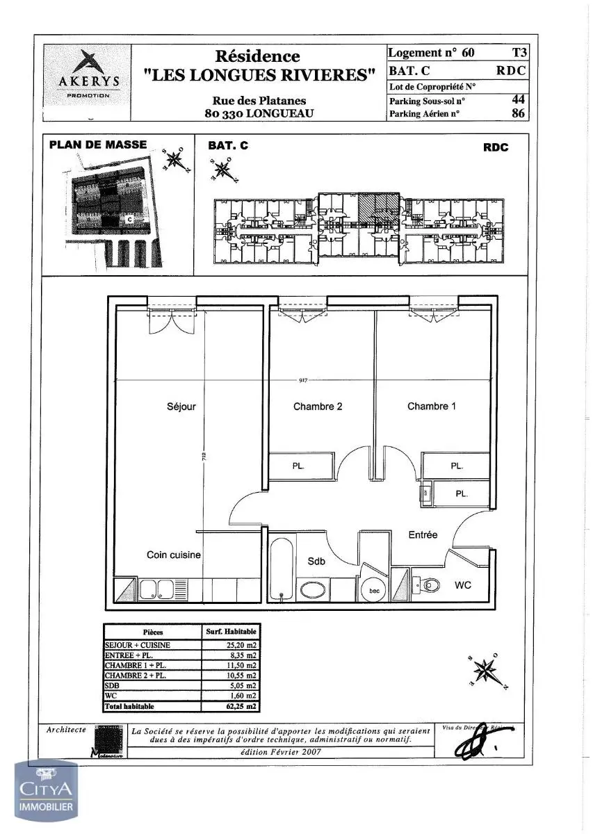 Photo 2 Appartement 3 pièces 62.39m²