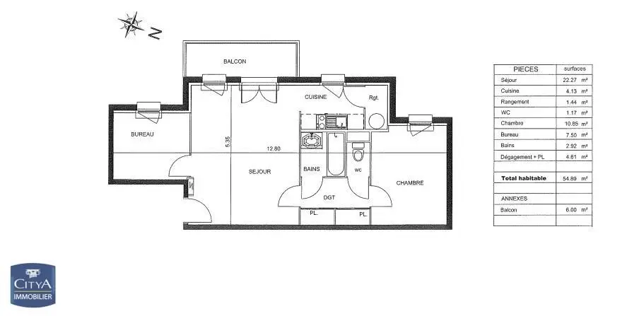 Photo 7 Appartement 3 pièces 54.89m²