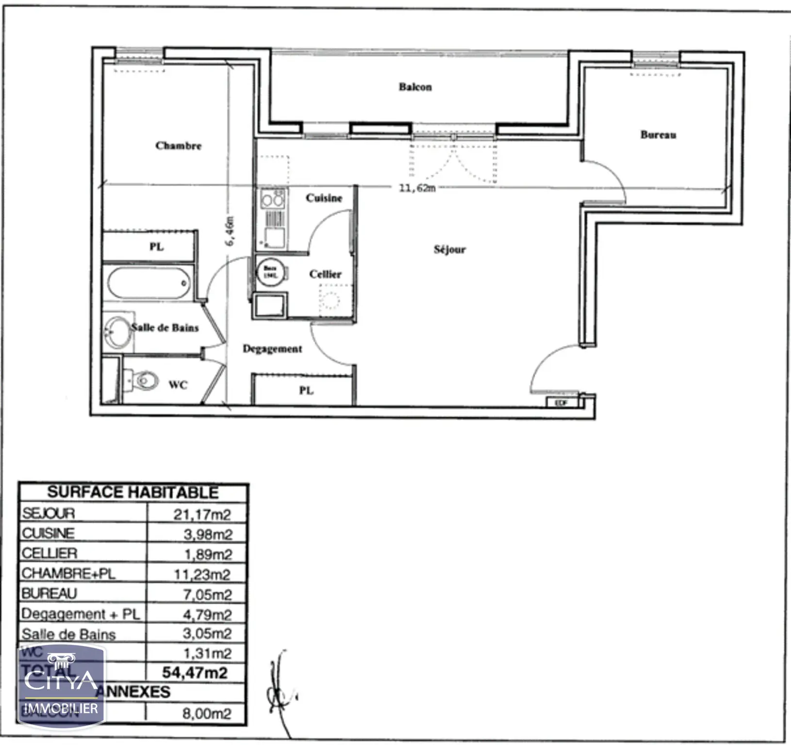 Photo 2 Appartement 2 pièces 54.6m²