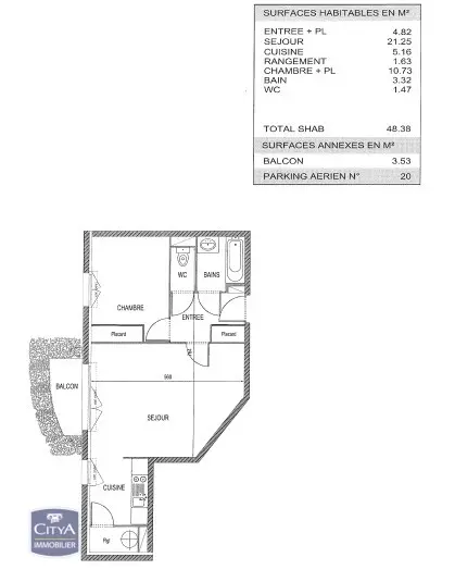 Photo 5 Appartement 2 pièces 48.38m²