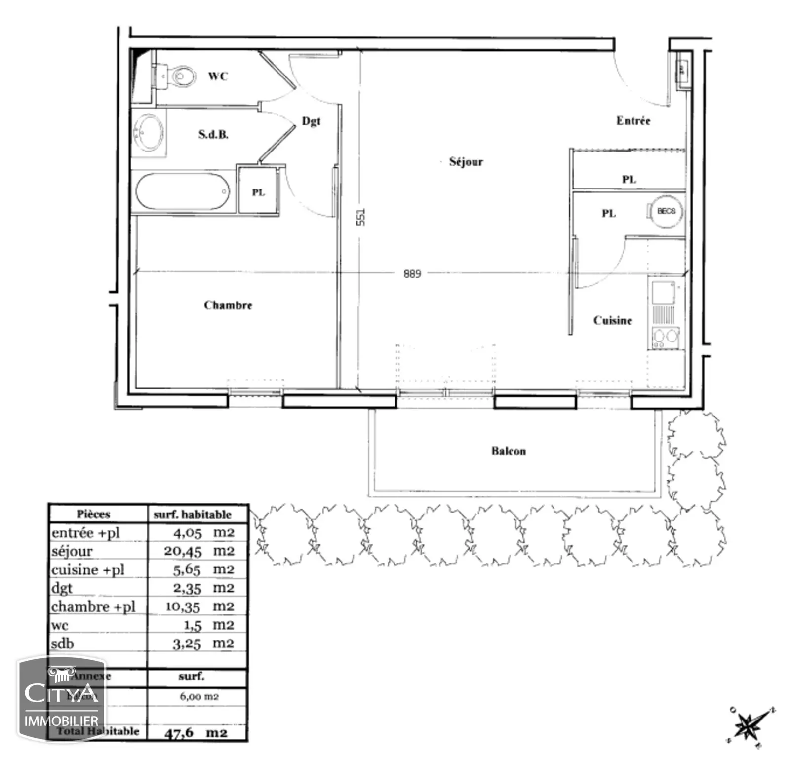 Photo 6 Appartement 2 pièces 47.6m²