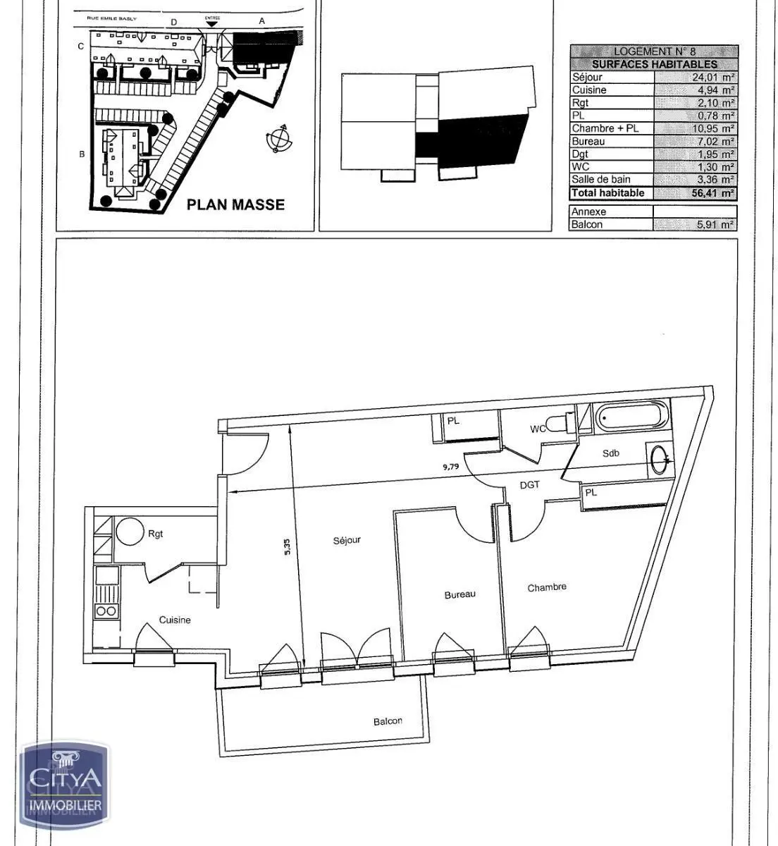 Photo 10 Appartement 3 pièces 56.41m²