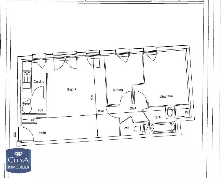 Illustration pour Appartement 2 pièces 55.68m² Photo Appartement 2 pièces 55.68m²
