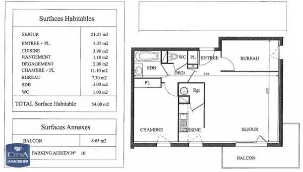 Illustration pour Appartement 2 pièces 54m² Photo Appartement 2 pièces 54m²
