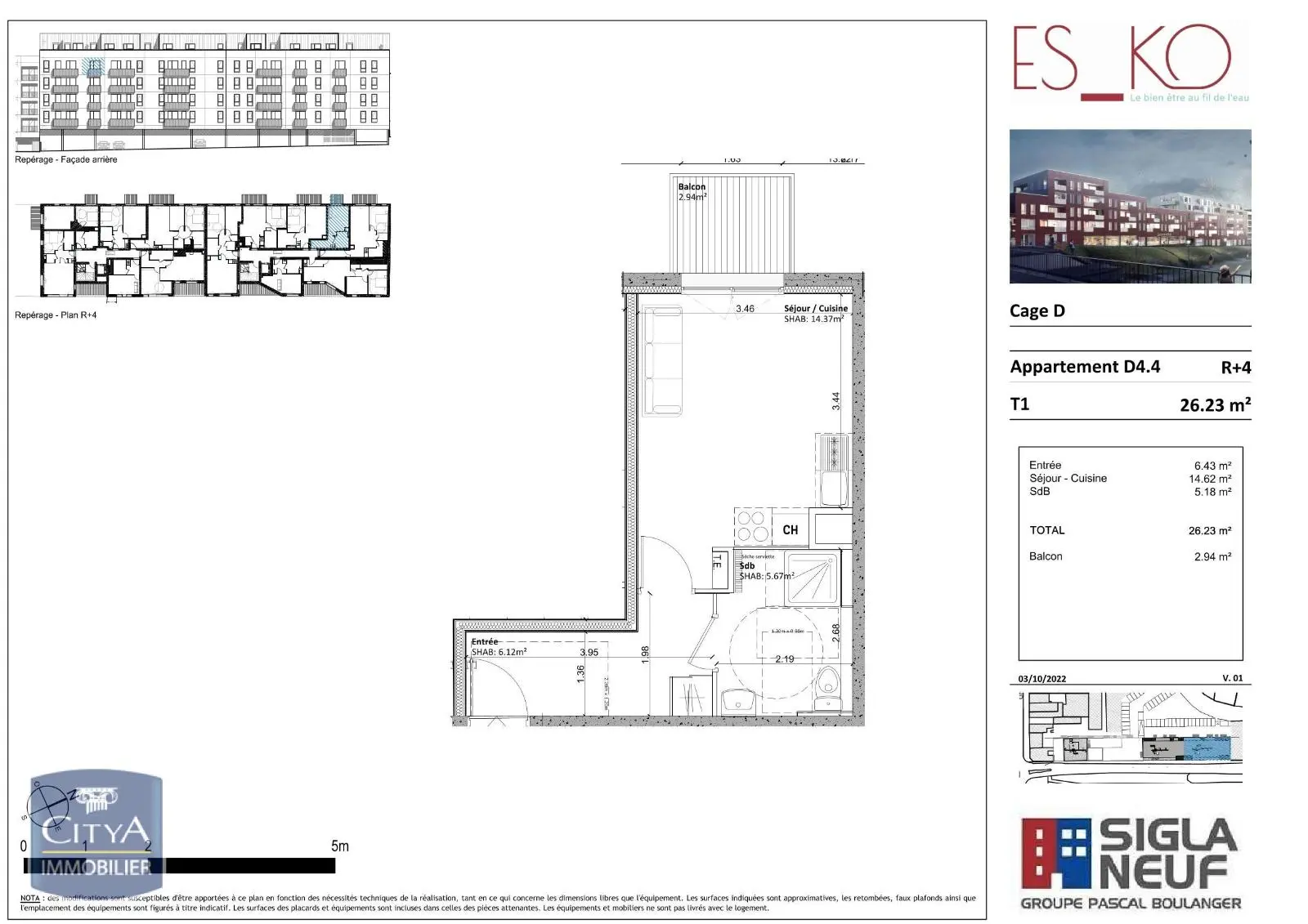 Photo 2 Appartement 1 pièce 26.23m²