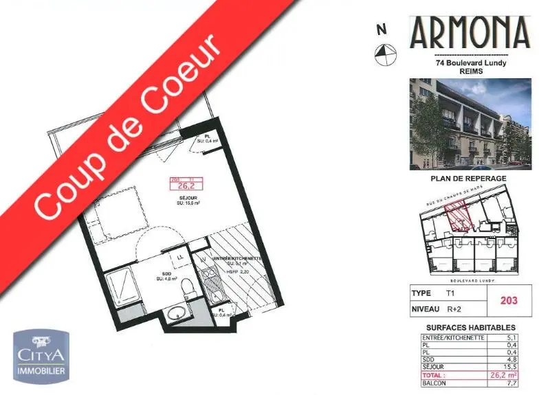Photo 7 Appartement 1 pièce 26.2m²