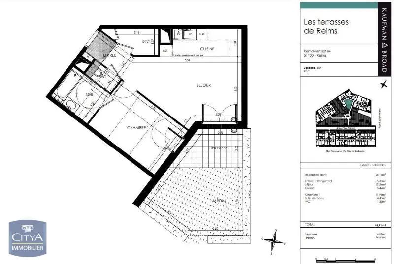 Photo 2 Appartement 2 pièces 45.91m²