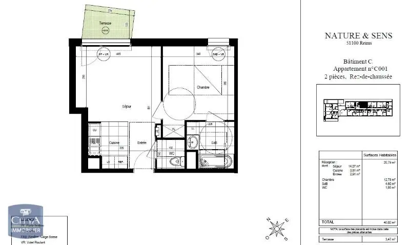 Photo 6 pour Appartement 2 pièces 40.02m² Photo 6 Appartement 2 pièces 40.02m²