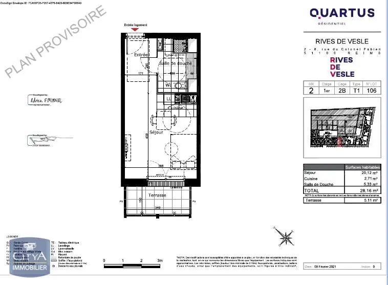 Photo 5 Appartement 1 pièce 28.16m²