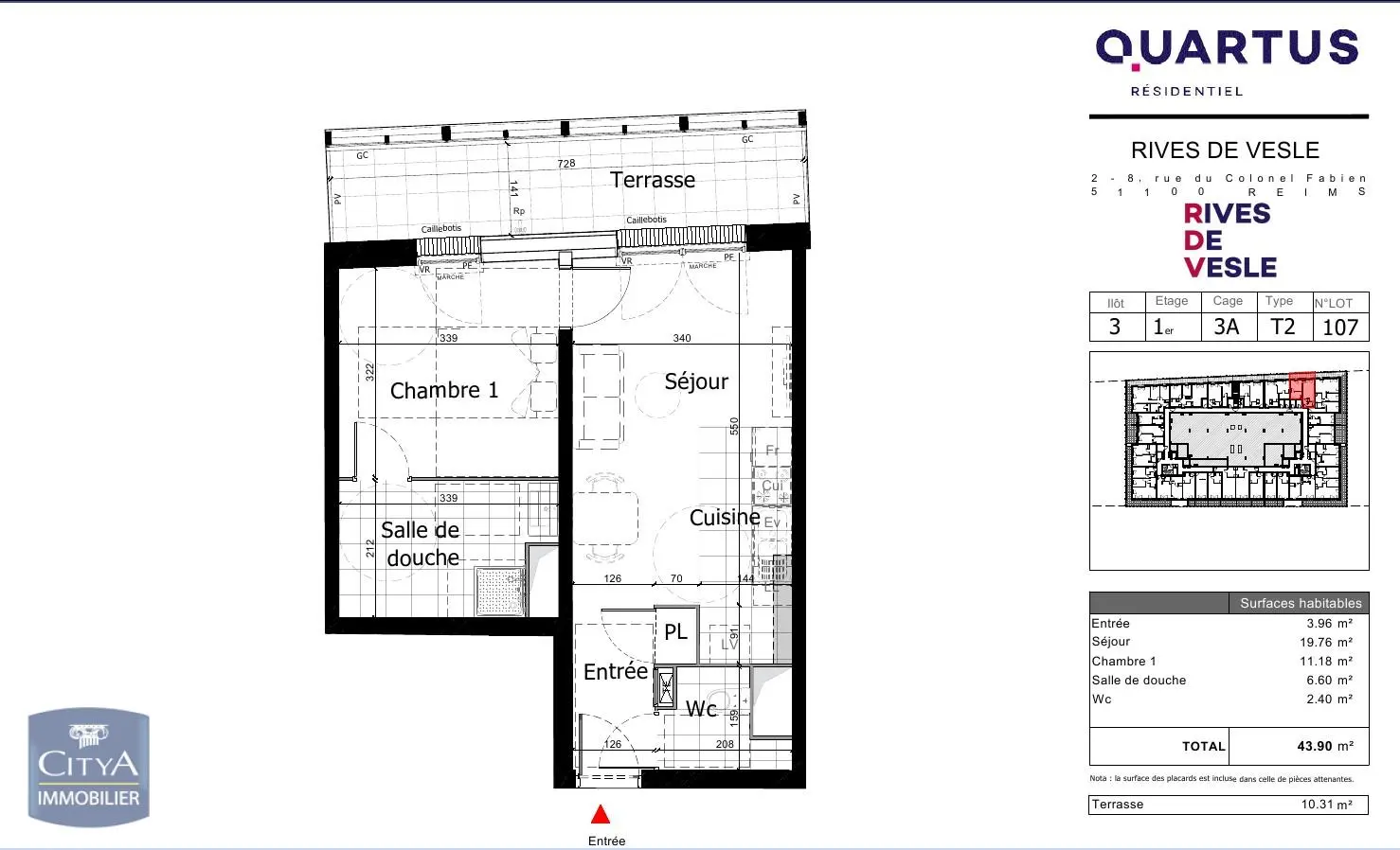 Photo 2 Appartement 2 pièces 43.9m²