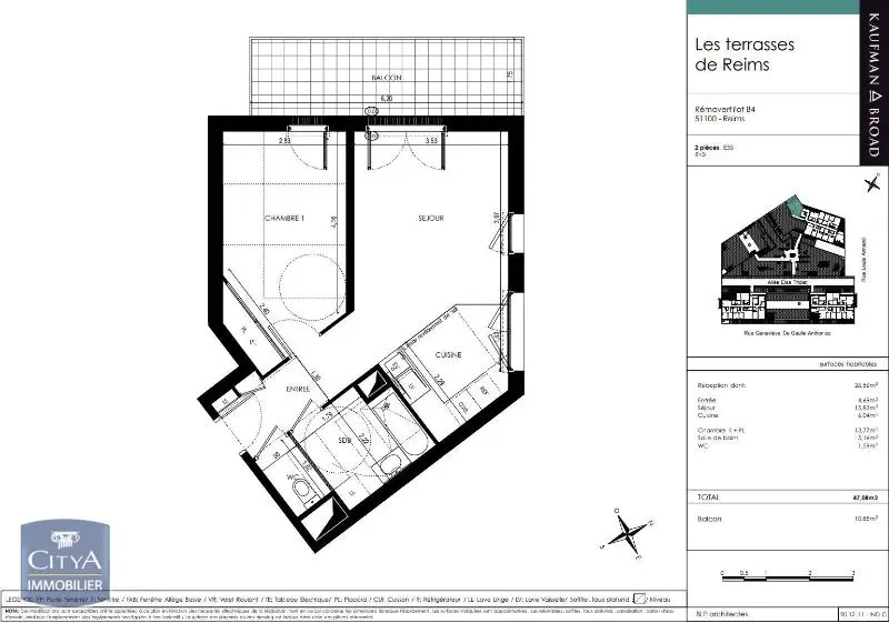 Photo 2 Appartement 2 pièces 47.08m²