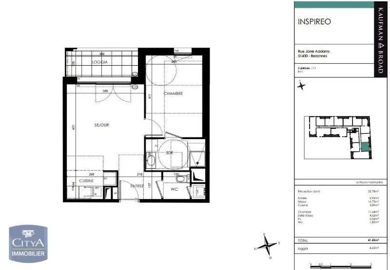 Photo 1 Appartement 2 pièces 41.43m²