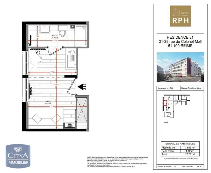 Photo 6 Appartement 1 pièce 17.86m²