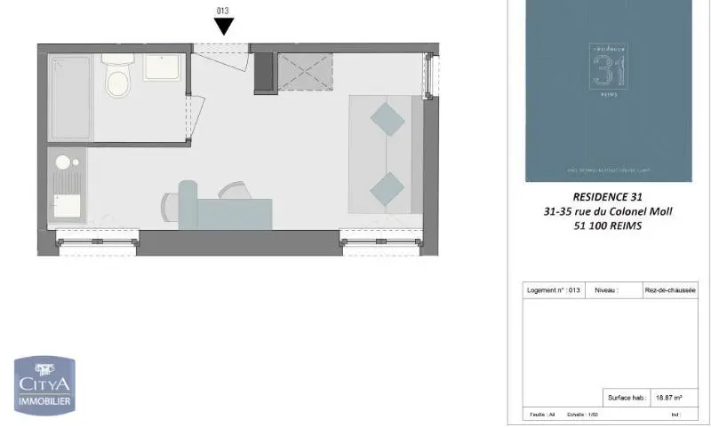 Photo 5 Appartement 1 pièce 18.87m²