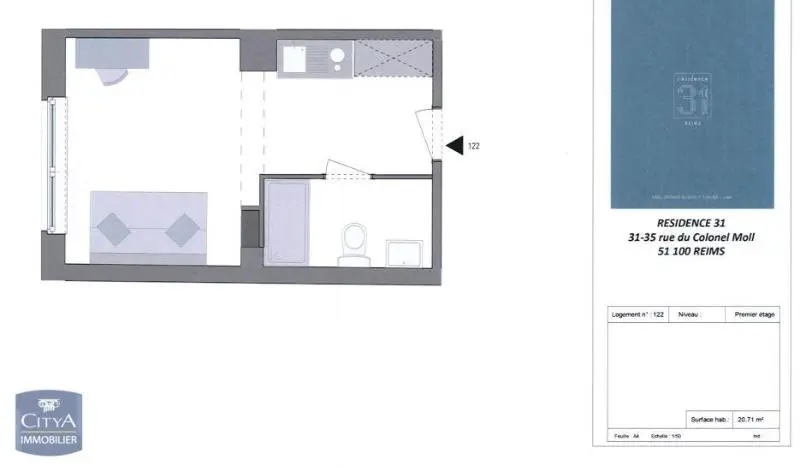 Photo 5 Appartement 1 pièce 20.71m²