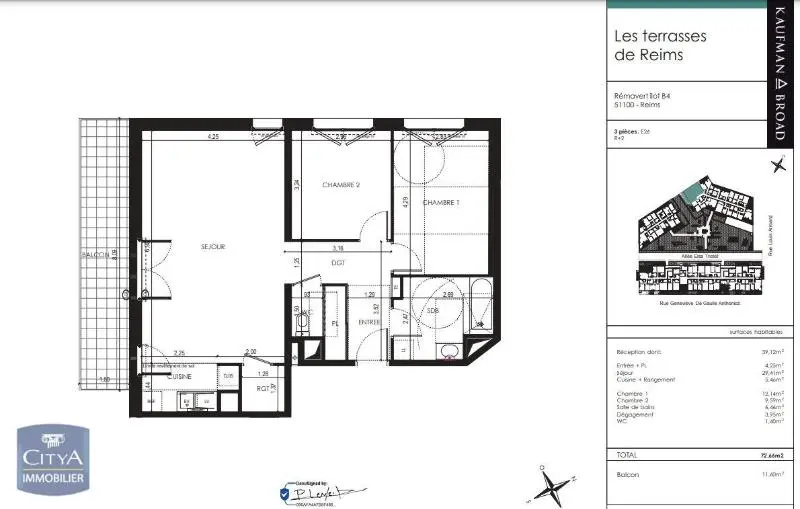 Photo 7 Appartement 3 pièces 72.66m²