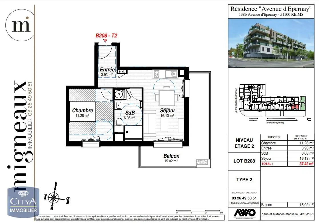 Photo 2 Appartement 37.42m²