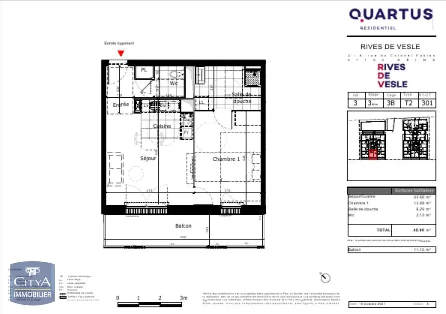 Photo 2 Appartement 2 pièces 45.9m²