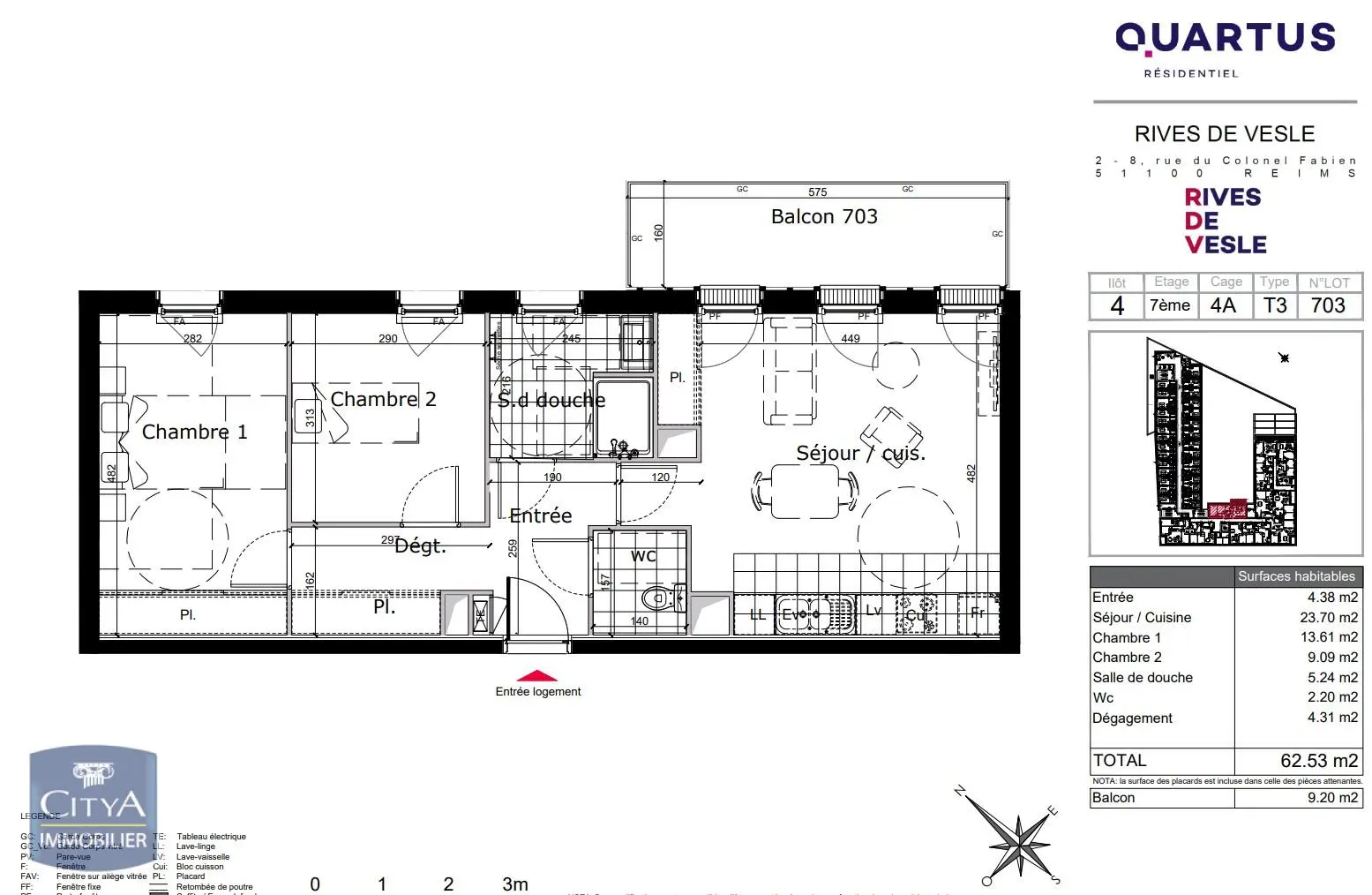 Photo 9 Appartement 3 pièces 62.53m²