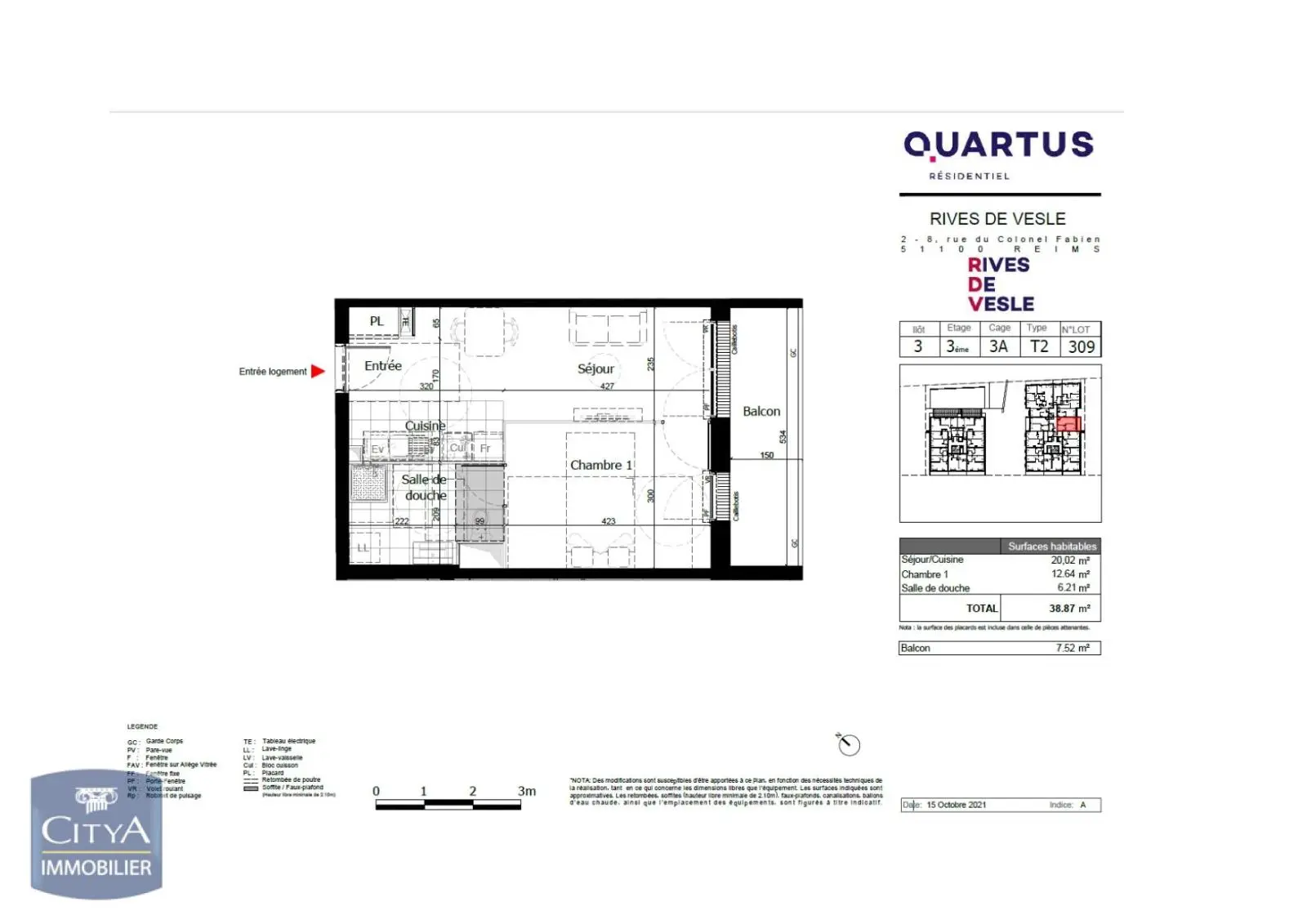 Photo 2 Appartement 2 pièces 38.87m²