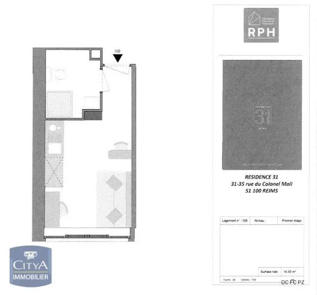 Photo 5 Appartement 1 pièce 16.55m²