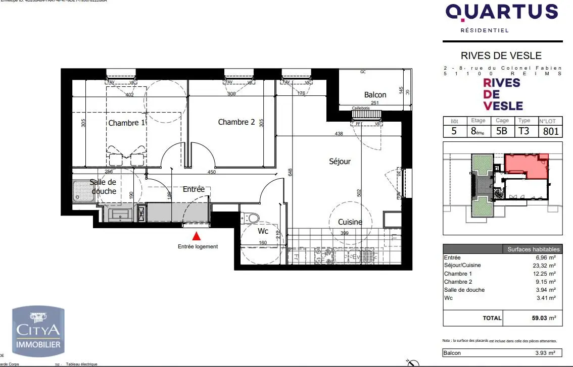 Photo 8 Appartement 3 pièces 59.03m²