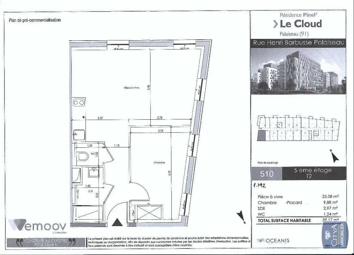 Photo 1 Appartement 2 pièces 39.17m²