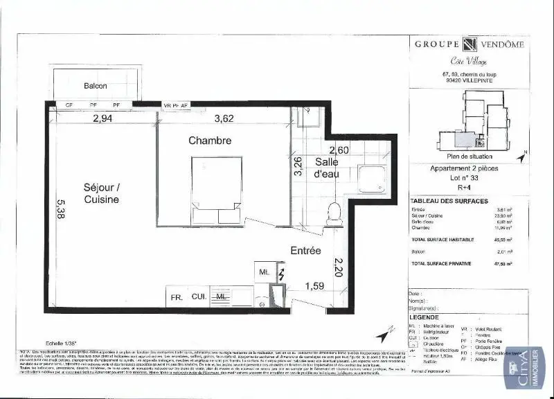 Photo 5 Appartement 2 pièces 45.58m²