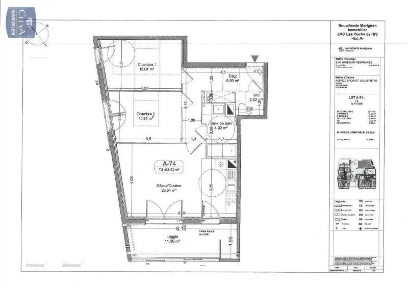Photo 5 Appartement 3 pièces 63.52m²