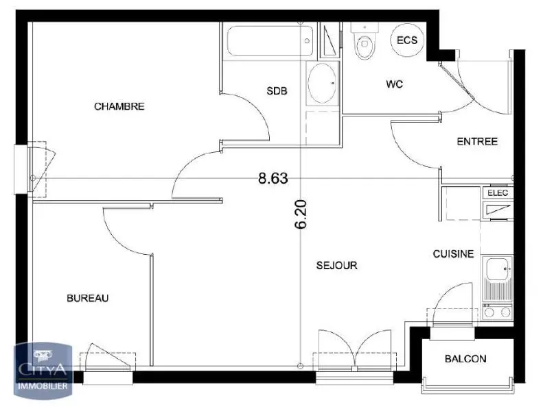 Photo 7 Appartement 3 pièces 50.15m²