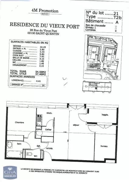 Illustration pour Appartement 2 pièces 54.58m² Photo Appartement 2 pièces 54.58m²