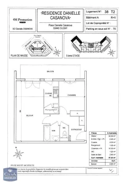 Photo 2 Appartement 2 pièces 46.98m²