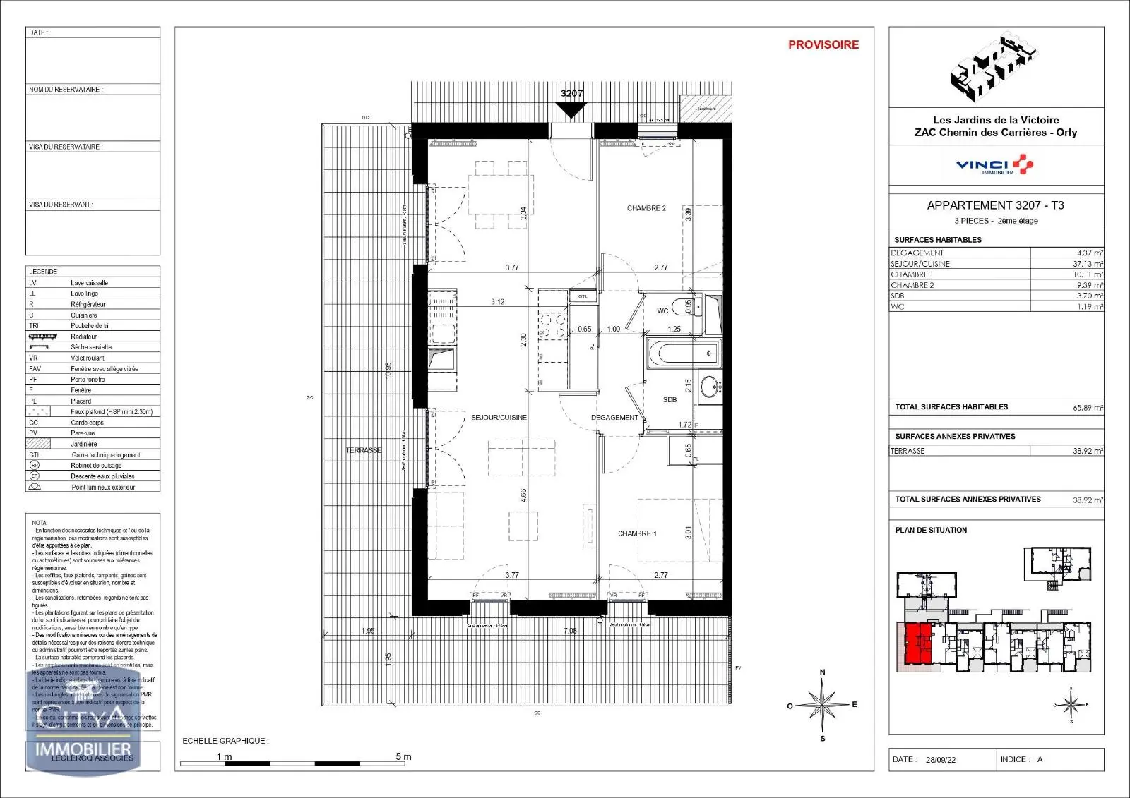 Photo 1 Appartement 3 pièces 65.89m²